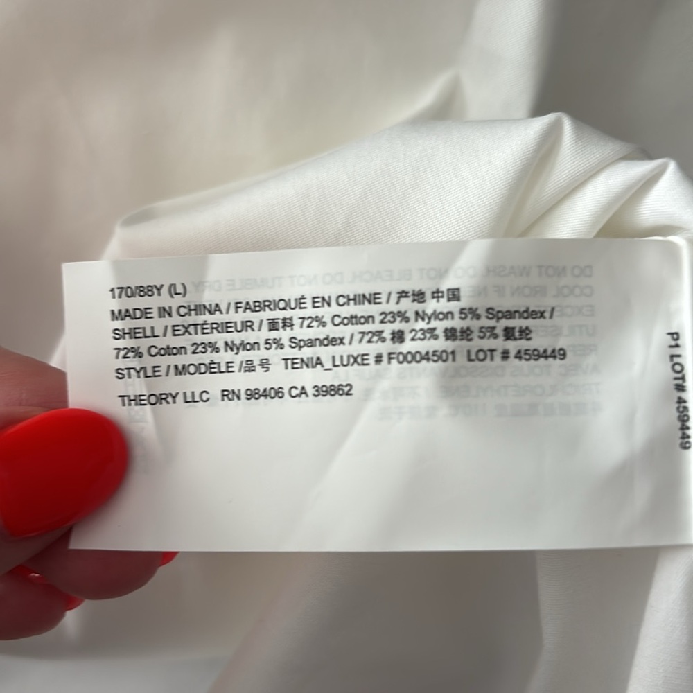Theory Fitted Shirt in Good Cotton, Large - Picture 10 of 11